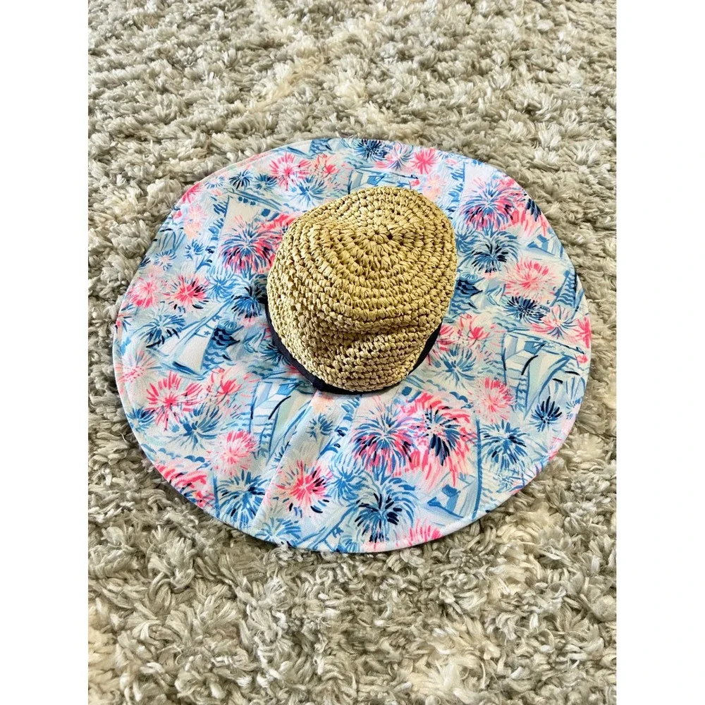 Lilly Pulitzer Wide Brim Beach Hat‎ in Sea To Shining Sea OS